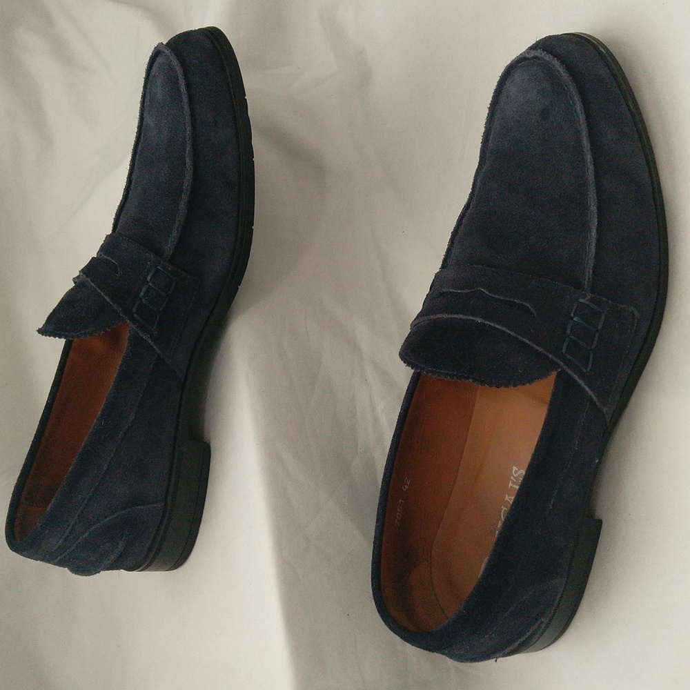 Doucal's Penny-slot suede slip on loafer dress shoes men's Sz 42 made in Italy - Picture 15 of 15